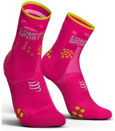 Calcetines Running Compressport Pro Racing Socks V3.0 Ultralight High Rosa