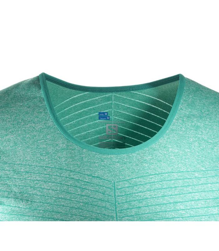 Compra online Camiseta running Salomon Elevate Seamless LS Tee Mujer Turquesa en oferta al mejor precio