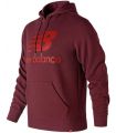 Sudadera New Balance Essentials Brushed Pullover Hoodie Hombre Borgoña