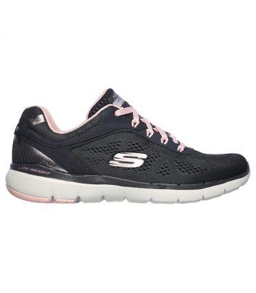 Zapatillas Skechers Flex Appeal 3.0 Moving Fast Mujer Charcoal Rosa