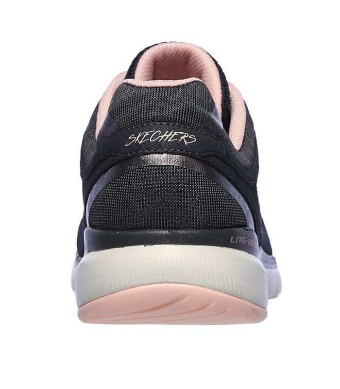 Compra online Zapatillas Skechers Flex Appeal 3.0 Moving Fast Mujer Charcoal Rosa en oferta al mejor precio