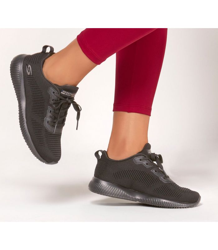 Compra online Zapatillas Skechers Bobs Squad Tough Talk Mujer Black en oferta al mejor precio
