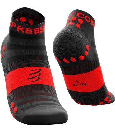 Calcetines Compressport Pro Racing V3.0 Ultraligeros Tobilleros Negro Rojo