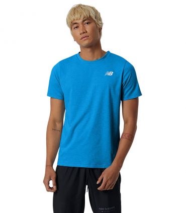 Camiseta New Balance Heathertech Hombre Azul