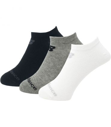 Calcetines New Balance Flat Knit No Show 3 Pack Blanco Negro Gris