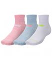 Compra online Calcetines New Balance Performance Cotton Flat Knit Ankle Socks 3 Pack Azul Blanco Rosa en oferta al mejor precio