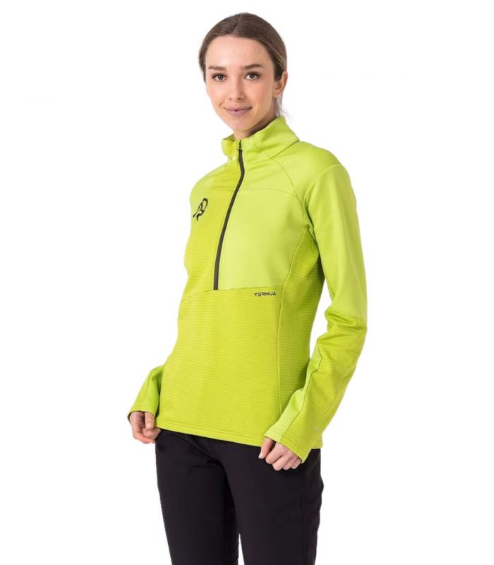 Compra online Camiseta Ternua Teslina 1/2 Zip Mujer Deep Lime en oferta al mejor precio