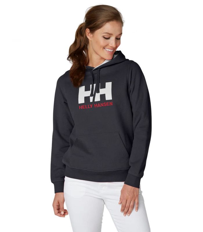 Compra online Sudadera Helly Hansen Logo Hoodie Mujer Navy en oferta al mejor precio