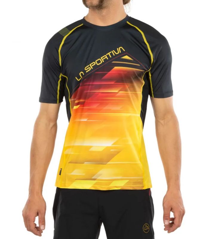 Compra online Camiseta La Sportiva Wave Hombre Black Yellow en oferta al mejor precio