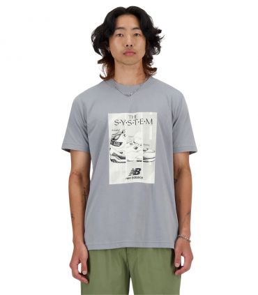 Camiseta New Balance Poster Hombre Gris