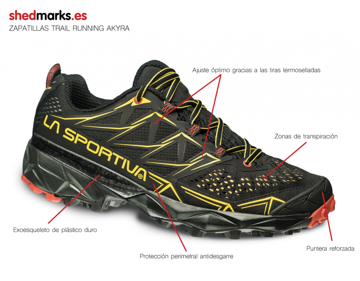 Composicion de las Zapatillas de trail Akyra de La Sportiva